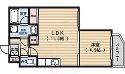 プラネシア星の子京都御所 1LDKの間取図画像