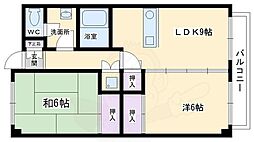 ヴィレッヂ西賀茂 2DKの間取図画像