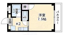 カーサ井 1Kの間取図画像