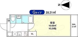 La Fite GOSHOKITA 2 1Kの間取図画像