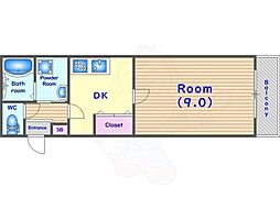 ソフィア円町 1DKの間取図画像