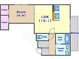 Condominio481 1LDKの間取図画像