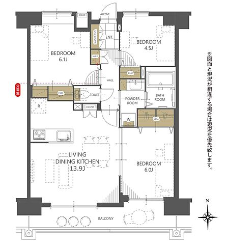 3LDK リノベーション令和8年9月下旬完了予定 LDK13.9帖