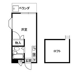 ローレルハイツ大泉学園 ワンルームの間取図画像