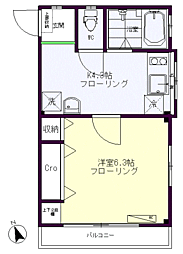 SOLA早稲田 1Kの間取図画像