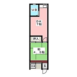 コーポ倉持 1DKの間取図画像