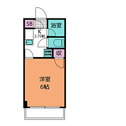 コーポ恵門 1Kの間取図画像