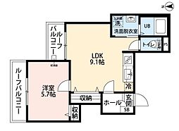 The Machiya Court 1LDKの間取図画像