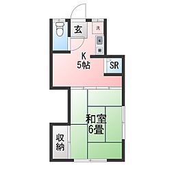K.ハウス 1DKの間取図画像