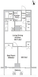 プライムアーバン町屋サウスコート 2DKの間取図画像
