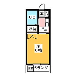 ベルトピア荒川2-B 1Kの間取図画像