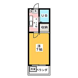 エステートリズムB.L.D 1Kの間取図画像