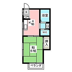 メゾンこばやし 1Kの間取図画像