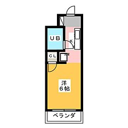 ハイム佐藤 ワンルームの間取図画像