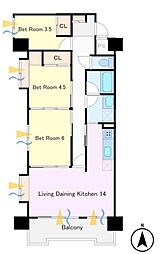 サニークレスト湘南八景 3LDKの間取図画像