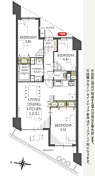 メゾン横浜能見台2 3LDKの間取図画像