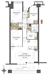 シティ能見台つどいの街弐番館 3LDKの間取図画像