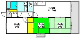 サンハイツ  ｜ 大阪府吹田市山田東４丁目（賃貸マンション3LDK・2階・60.48㎡） その2