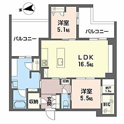 阪急箕面線 牧落駅 徒歩1分の賃貸マンション 3階2SLDKの間取り