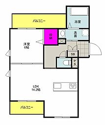 シャーメゾンアヴニール緑地公園 1LDKの間取図画像