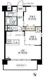 アイリトルノ 2LDKの間取図画像