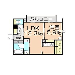 VistadePetrer' 1LDKの間取図画像