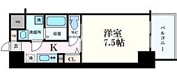 レジデンス中之島公園 1Kの間取図画像