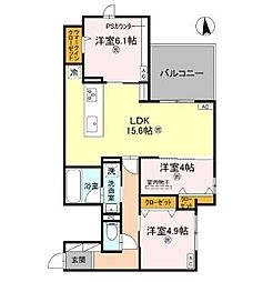 ココルトリシア 3LDKの間取図画像
