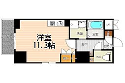 エルヴェ東天満 ワンルームの間取図画像