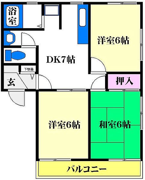 大阪府茨木市小柳町(賃貸マンション3LDK・2階・53.00㎡)の写真 その2