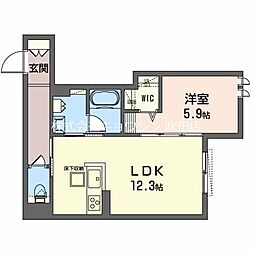 シャーメゾンCasaRegio 1LDKの間取図画像
