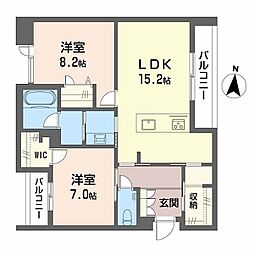 ジョフリエル 2LDKの間取図画像