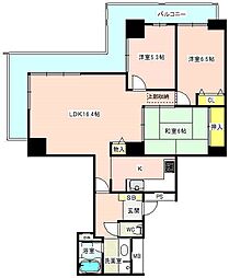 メロード吹田一番館 3LDKの間取図画像