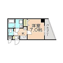 ワコーレヴィータ吹田高浜 1Kの間取図画像