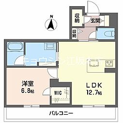 和の社 江坂 1LDKの間取図画像