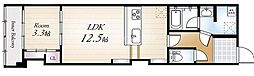 新大阪第一ダイヤモンドマンション 1LDKの間取図画像