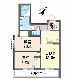 Baytree 2LDKの間取図画像