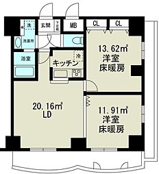Osaka Metro御堂筋線 新大阪駅 徒歩3分の賃貸マンション 26階2LDKの間取り