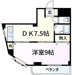 シャトータカシマ 1DKの間取図画像