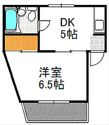 レッドコーポ 1DKの間取図画像