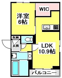 TORISIA大日 1LDKの間取図画像