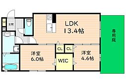 守口市大日町2丁目PJ 2LDKの間取図画像