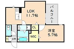 守口市大日町2丁目PJ 1LDKの間取図画像