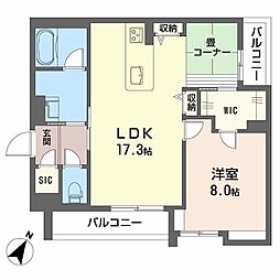 シャーメゾン レビリオ 1LDKの間取図画像