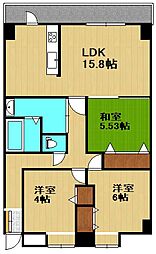 ウイング旭ケ丘 3LDKの間取図画像
