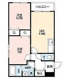 クレセル利倉東II 2LDKの間取図画像