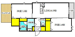 アバンス 2LDKの間取図画像