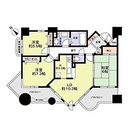 グランドメゾン和泉中央2番館 3LDKの間取図画像