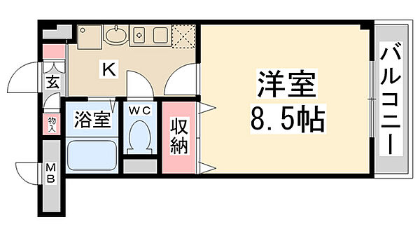 ツインステージ南花屋敷 ｜兵庫県川西市南花屋敷1丁目(賃貸マンション1K・3階・25.46㎡)の写真 その2