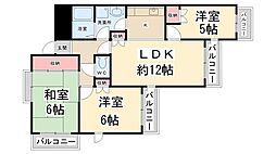 サンフラワーマンション 3LDKの間取図画像